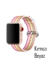 Ally Apple Watch Ultra 49mm 7-8 45mm 6-5-4 44mm Kayış Kordon Dokuma Çizgili Spor Kordon 3-2-1 42mm