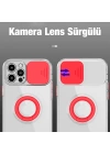 Ally iPhone 11 Pro 5.8inç Kılıf Sürgülü Kamera Lens Korumalı Yüzük Standlı Silikon Kılıf