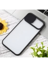 Ally iPhone 12 6.1 Kamera Lens Korumalı Sürgülü TPU Şeffaf Kılıf