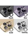 ALLY iPhone 14 Pro-14 Pro Max 3D Metal Çerçeveli Kamera Lens Koruyucu