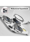 ALLY iPhone 14 Pro-14 Pro Max 3D Metal Çerçeveli Kamera Lens Koruyucu