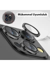 ALLY iPhone 14 Pro-14 Pro Max 3D Metal Çerçeveli Kamera Lens Koruyucu