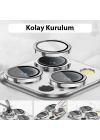 ALLY iPhone 14 Pro-14 Pro Max 3D Metal Çerçeveli Kamera Lens Koruyucu