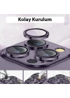 ALLY iPhone 14 Pro-14 Pro Max 3D Metal Çerçeveli Kamera Lens Koruyucu