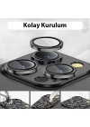 ALLY iPhone 14 Pro-14 Pro Max 3D Metal Çerçeveli Kamera Lens Koruyucu