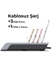 ALLY Multiport 10W Wireless Kablosuz Şarj Cihazı Organizer Stand