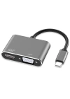 Ally Multiport Usb Type C To HDMİ+VGA HUB Çevirici Adaptör