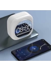 ALLY Q12 Bluetooth Hoparlör FM Radyo Dijital Masa Saati Alarm Uyandırma