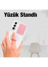 Ally SM Galaxy S22 Plus Kılıf Sürgülü Kamera Lens Korumalı Yüzük Standlı Silikon Kılıf