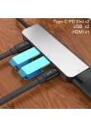 Ally Usb (Type-C to 5in1  Hdtv 2xUSB+2x PD) Hub Adaptör Çoklayıcı