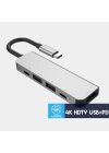 Ally Usb (Type-C to 5in1  Hdtv 2xUSB+2x PD) Hub Adaptör Çoklayıcı