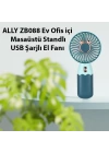 ALLY ZB088 Ev Ofis için Masaüstü Standlı USB Şarjlı El Fanı