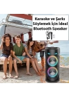 ALLY ZQS4239 Mikrofonlu Taşınabilir Dev Speaker Led Işıklı Bluetooth Hoparlör - 4inc×2-8W×2 1800mAh