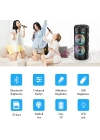 ALLY ZQS4239 Mikrofonlu Taşınabilir Dev Speaker Led Işıklı Bluetooth Hoparlör - 4inc×2-8W×2 1800mAh