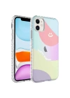 Apple iPhone 11 Kılıf Airbag Kenarlı Renkli Desenli Silikon Zore Elegans Kapak
