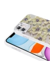 Apple iPhone 11 Kılıf Çiçek Desenli Parlak Taşlı Sert Silikon Zore Garden Kapak