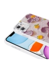 Apple iPhone 11 Kılıf Çiçek Desenli Parlak Taşlı Sert Silikon Zore Garden Kapak