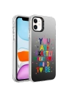 Apple iPhone 11 Kılıf Desenli Zore Silver Sert Kapak