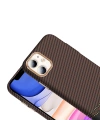 Apple iPhone 11 Kılıf M-safe Şarj Özellikli Karbon Fiber Görünümlü Zore Gros Kapak