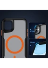 Apple iPhone 11 Kılıf M-safe Şarj Özellikli Renkli Kenar Airbag Şeritli Zore Lamer Kapak