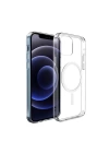 Apple iPhone 11 Kılıf M-safe Şarj Özellikli Şeffaf Sert PC Zore Embos Kapak