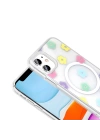 Apple iPhone 11 Kılıf M-Safe Şarj Özellikli Şeffaf Zore Folk Sert Kapak