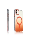 Apple iPhone 11 Kılıf M-safe Şarj Özellikli Transparan Renk Geçişli Zore Toros Kapak