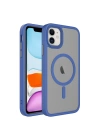 Apple iPhone 11 Kılıf Mat Arka Yüzey Wireless Şarj Özellikli Zore Flet M-safe Kapak