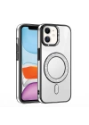 Apple iPhone 11 Kılıf Pırlanta Taş Tasarımlı M-safe Şarj Özellikli Zore Karetta Silikon Kapak