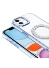 Apple iPhone 11 Kılıf Pırlanta Taş Tasarımlı M-safe Şarj Özellikli Zore Karetta Silikon Kapak