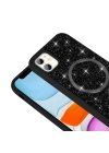 Apple iPhone 11 Kılıf Pırlanta Tasarımlı M-safe Şarj Özellikli Zore Mozaik Silikon Kapak