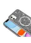 Apple iPhone 11 Kılıf Pırlanta Tasarımlı M-safe Şarj Özellikli Zore Mozaik Silikon Kapak