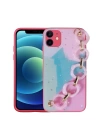 Apple iPhone 11 Kılıf Simli Desenli El Askılı Tutacaklı Zore Elsa Silikon Kapak