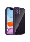 Apple iPhone 11 Kılıf Standlı ve Kamera Lens Hediyeli M-Safe Şarj Özellikli Zore Etro Kapak