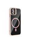 Apple iPhone 11 Kılıf Standlı ve Kamera Lens Hediyeli M-Safe Şarj Özellikli Zore Etro Kapak