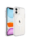 Apple iPhone 11 Kılıf Wireless Şarj Özellikli Zore Krom M-safe Silikon Kapak