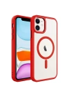 Apple iPhone 11 Kılıf Wireless Şarj Özellikli Zore Krom M-safe Silikon Kapak