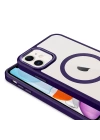 Apple iPhone 11 Kılıf Wireless Şarj Özellikli Zore Krom M-safe Silikon Kapak