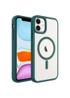 Apple iPhone 11 Kılıf Wireless Şarj Özellikli Zore Krom M-safe Silikon Kapak