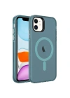 Apple iPhone 11 Kılıf Zore M-safe Şarj Özellikli Buzlu Transparan C-Pro Sert Kapak