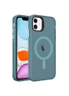 Apple iPhone 11 Kılıf Zore M-safe Şarj Özellikli Buzlu Transparan C-Pro Sert Kapak