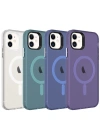 Apple iPhone 11 Kılıf Zore M-safe Şarj Özellikli Buzlu Transparan C-Pro Sert Kapak