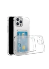 Apple iPhone 11 Pro Max Kılıf Kartlıklı Şeffaf Zore Setra Clear Silikon Kapak