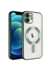 Apple iPhone 12 Kılıf Kamera Korumalı M-safe Wireless Şarj Özellikli Zore Demre Kapak