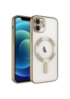 Apple iPhone 12 Kılıf Kamera Korumalı M-safe Wireless Şarj Özellikli Zore Demre Kapak
