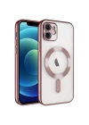 Apple iPhone 12 Kılıf Kamera Korumalı M-safe Wireless Şarj Özellikli Zore Demre Kapak