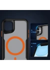 Apple iPhone 12 Kılıf M-safe Şarj Özellikli Renkli Kenar Airbag Şeritli Zore Lamer Kapak