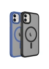Apple iPhone 12 Kılıf Mat Arka Yüzey Wireless Şarj Özellikli Zore Flet M-safe Kapak