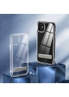 Apple iPhone 12 Kılıf Standlı Şeffaf Silikon Zore L-Stand Kapak