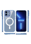 Apple iPhone 12 Kılıf Wireless Şarj Özellikli Zore Krom M-safe Silikon Kapak